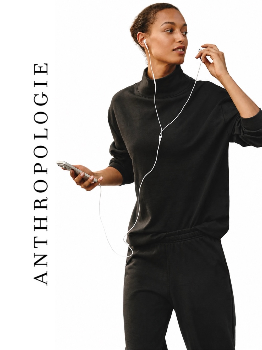 Anthropologie Back When 100% Cotton Mock-Neck Pullover